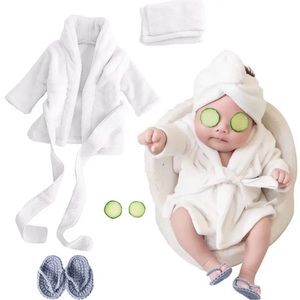 Newborn Soft Bathrobe with Slipper and Cucumber